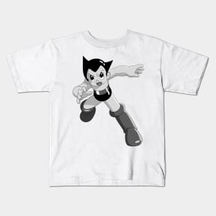 Astro Boy, Fighting Stance Ver. (Grayscale) Kids T-Shirt